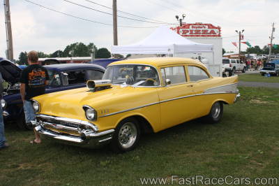 Yellow and White 1957 Chevrolet Bel Air